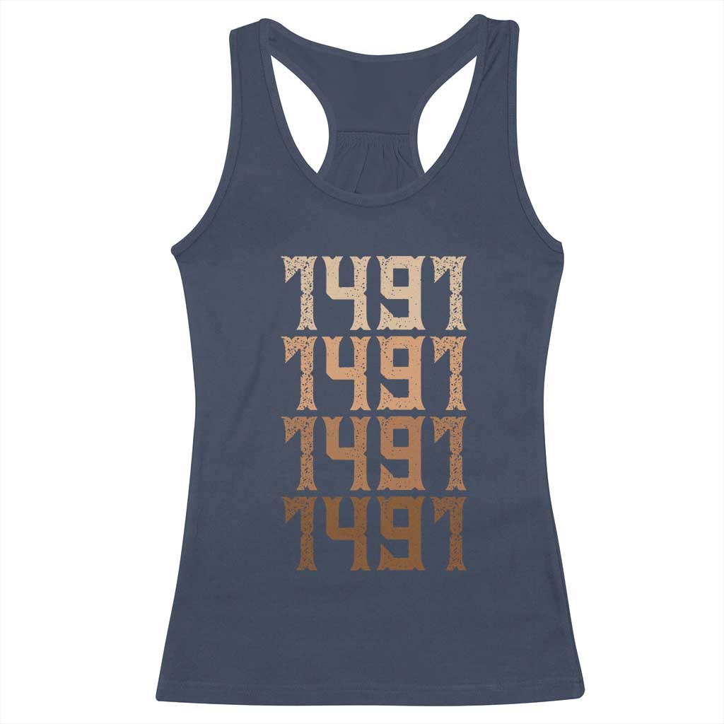 Proud Native American 1491 Pre Columbus Indigenous People Day Racerback Tank Top - Wonder Print Shop