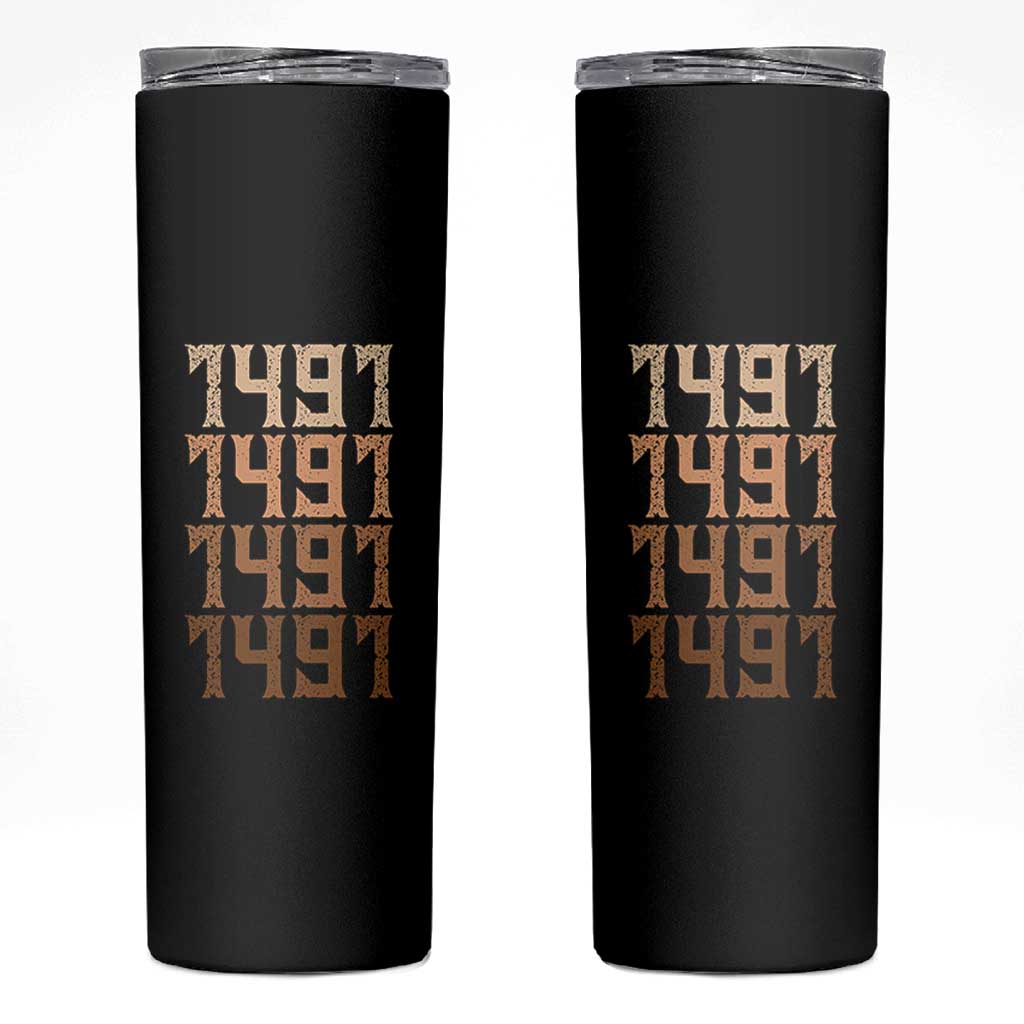 Proud Native American 1491 Pre Columbus Indigenous People Day Skinny Tumbler - Wonder Print Shop