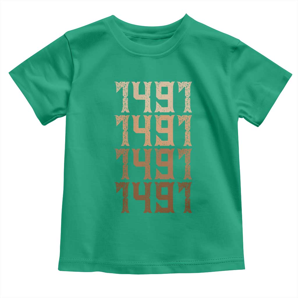 Proud Native American 1491 Pre Columbus Indigenous People Day Toddler T Shirt - Wonder Print Shop