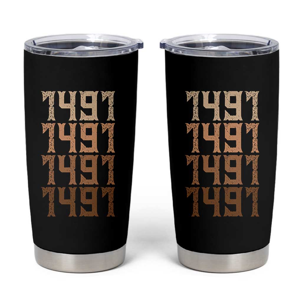 Proud Native American 1491 Pre Columbus Indigenous People Day Tumbler Cup - Wonder Print Shop