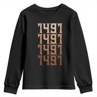 Proud Native American 1491 Pre Columbus Indigenous People Day Youth Sweatshirt - Wonder Print Shop