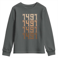 Proud Native American 1491 Pre Columbus Indigenous People Day Youth Sweatshirt - Wonder Print Shop