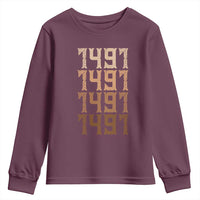 Proud Native American 1491 Pre Columbus Indigenous People Day Youth Sweatshirt - Wonder Print Shop