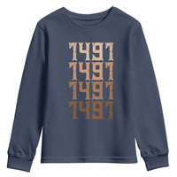 Proud Native American 1491 Pre Columbus Indigenous People Day Youth Sweatshirt - Wonder Print Shop