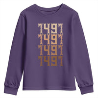 Proud Native American 1491 Pre Columbus Indigenous People Day Youth Sweatshirt - Wonder Print Shop