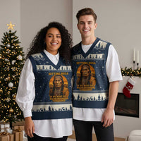 Sitting Bull V-Neck Knit Sweater Vest If We Must Die We Die Defending Our Rights Native Pride