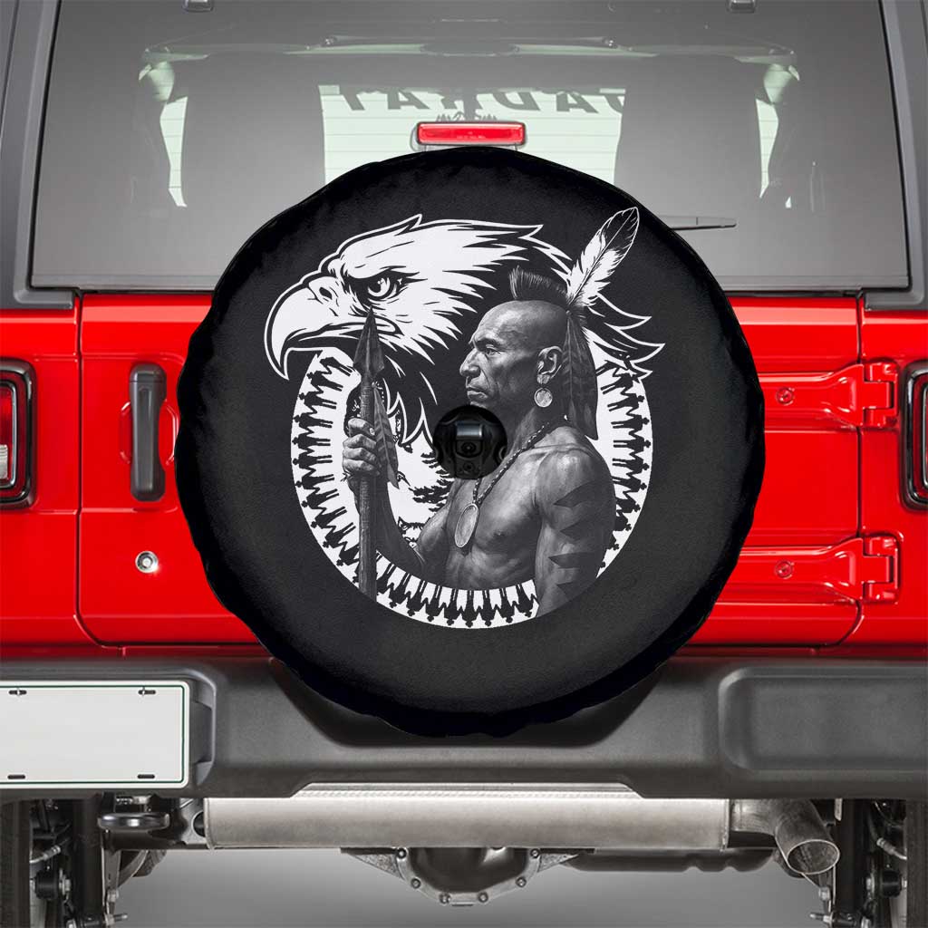 Mohawk Warrior Tribe Spare Tire Cover Native American Haudenosaunee Pride Vintage Eagle - Wonder Print Shop