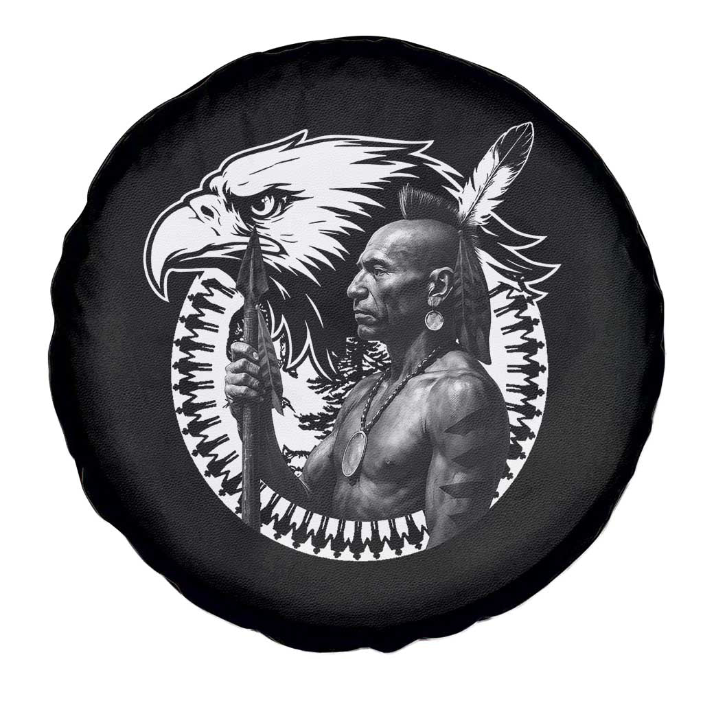 Mohawk Warrior Tribe Spare Tire Cover Native American Haudenosaunee Pride Vintage Eagle - Wonder Print Shop