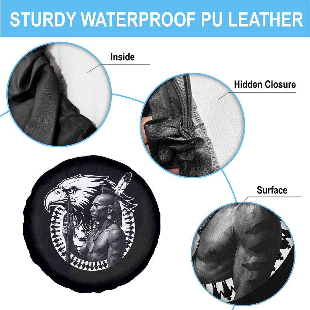 Mohawk Warrior Tribe Spare Tire Cover Native American Haudenosaunee Pride Vintage Eagle - Wonder Print Shop