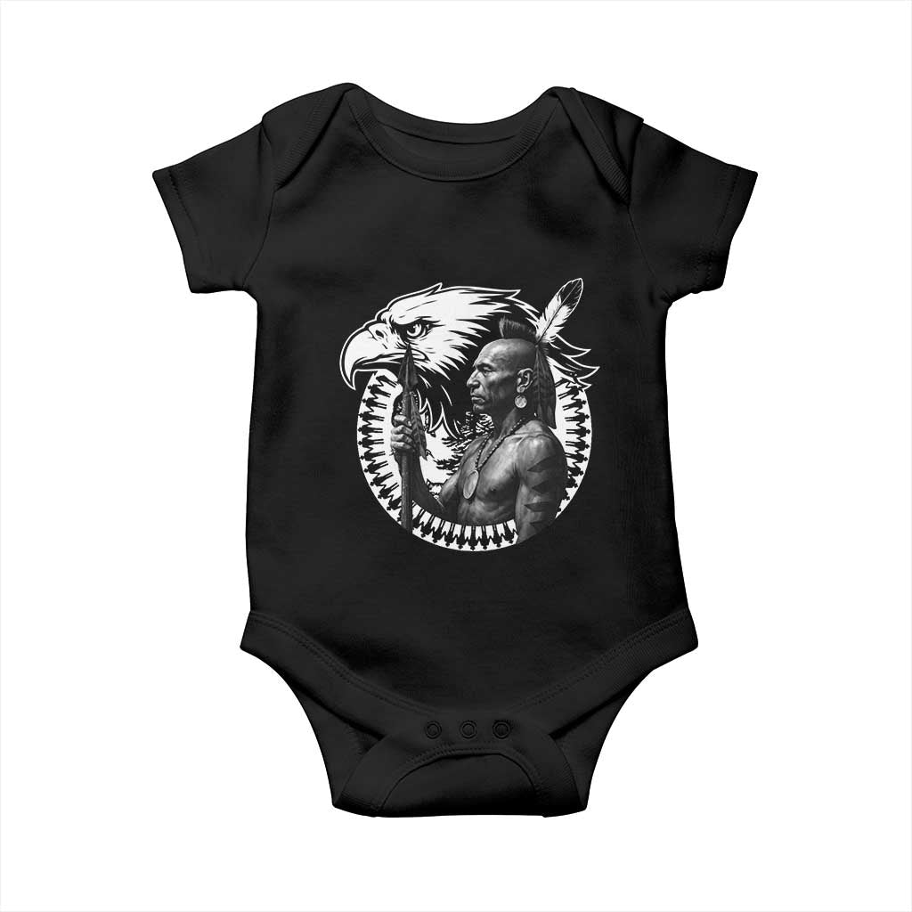Mohawk Warrior Tribe Baby Onesie Native American Haudenosaunee Pride Vintage Eagle - Wonder Print Shop