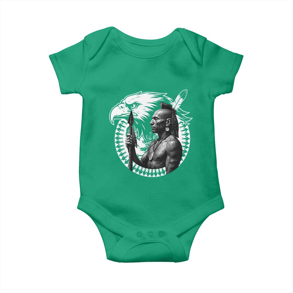 Mohawk Warrior Tribe Baby Onesie Native American Haudenosaunee Pride Vintage Eagle - Wonder Print Shop