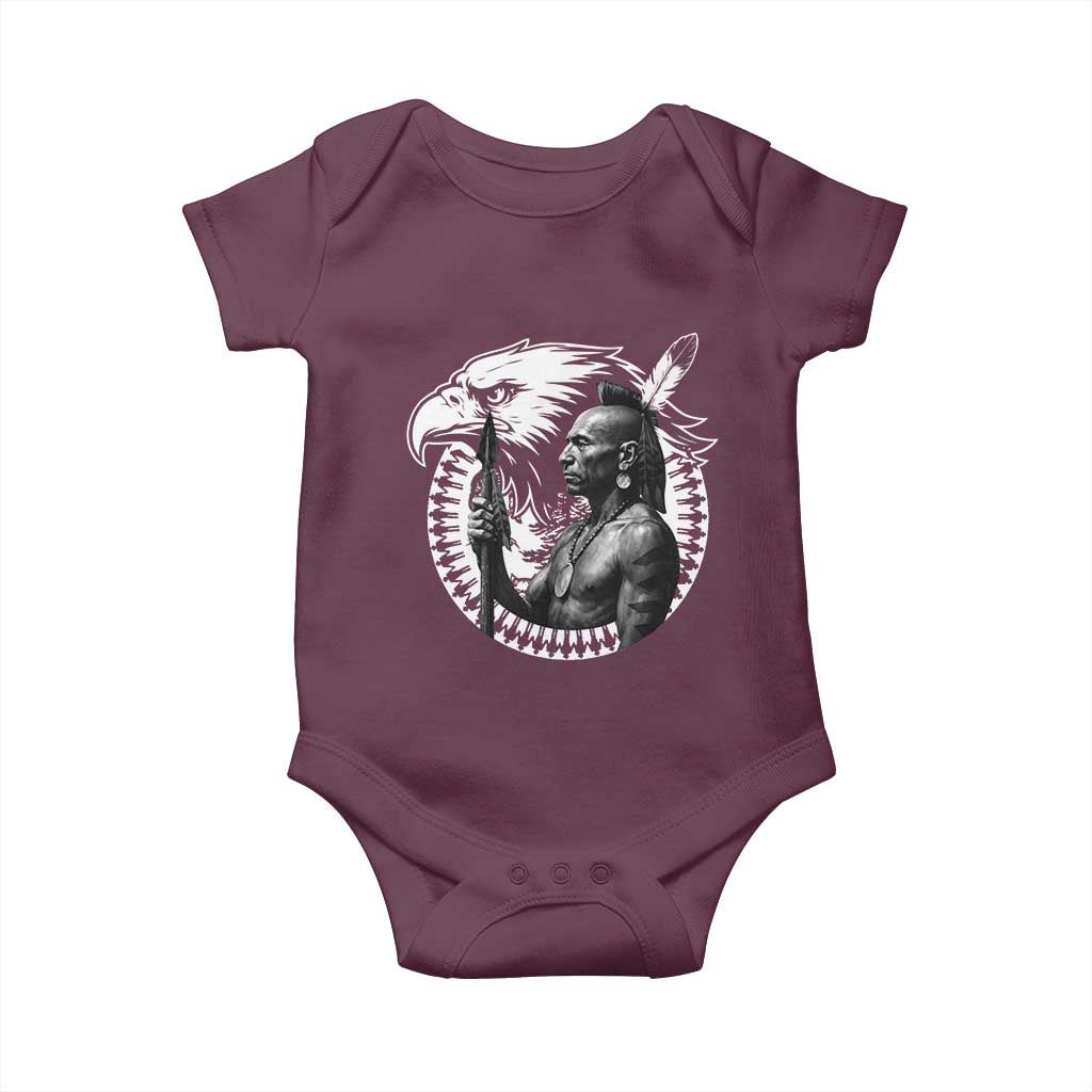 Mohawk Warrior Tribe Baby Onesie Native American Haudenosaunee Pride Vintage Eagle - Wonder Print Shop