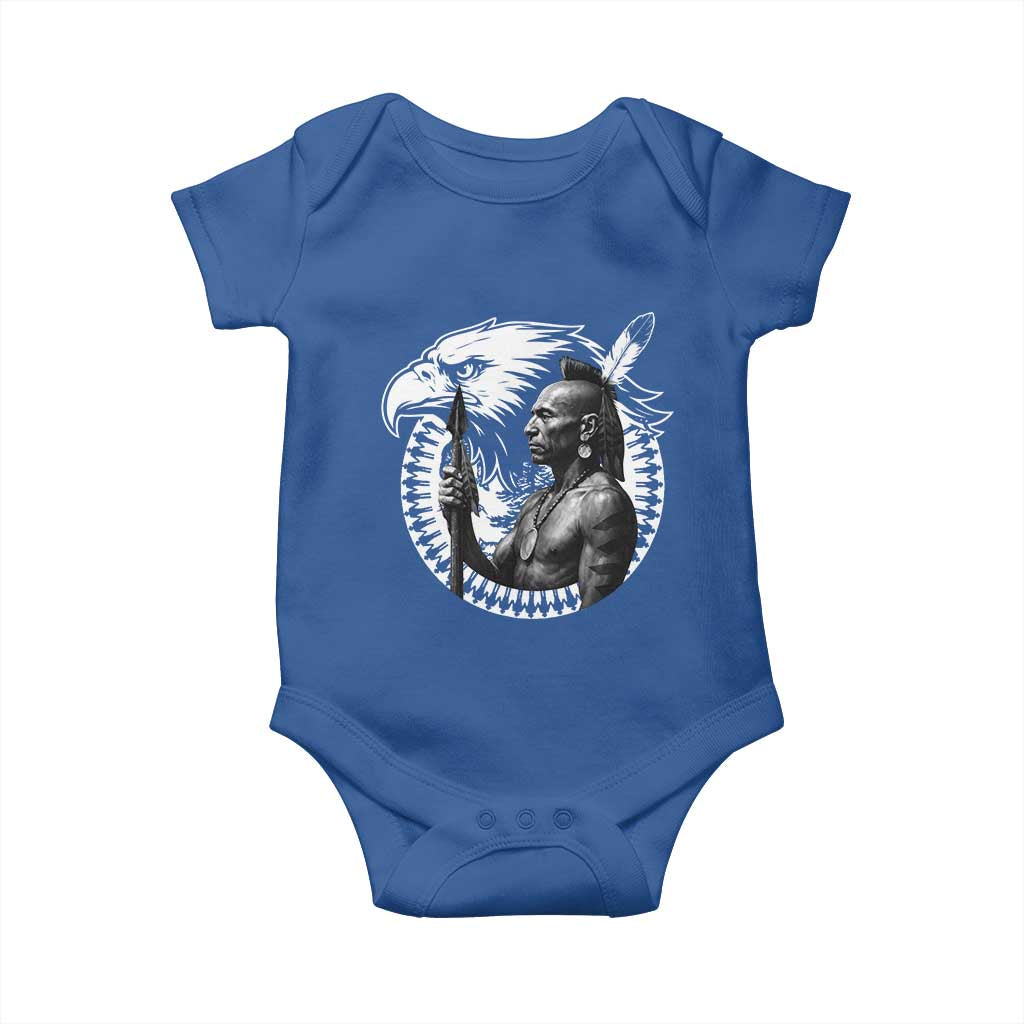 Mohawk Warrior Tribe Baby Onesie Native American Haudenosaunee Pride Vintage Eagle - Wonder Print Shop