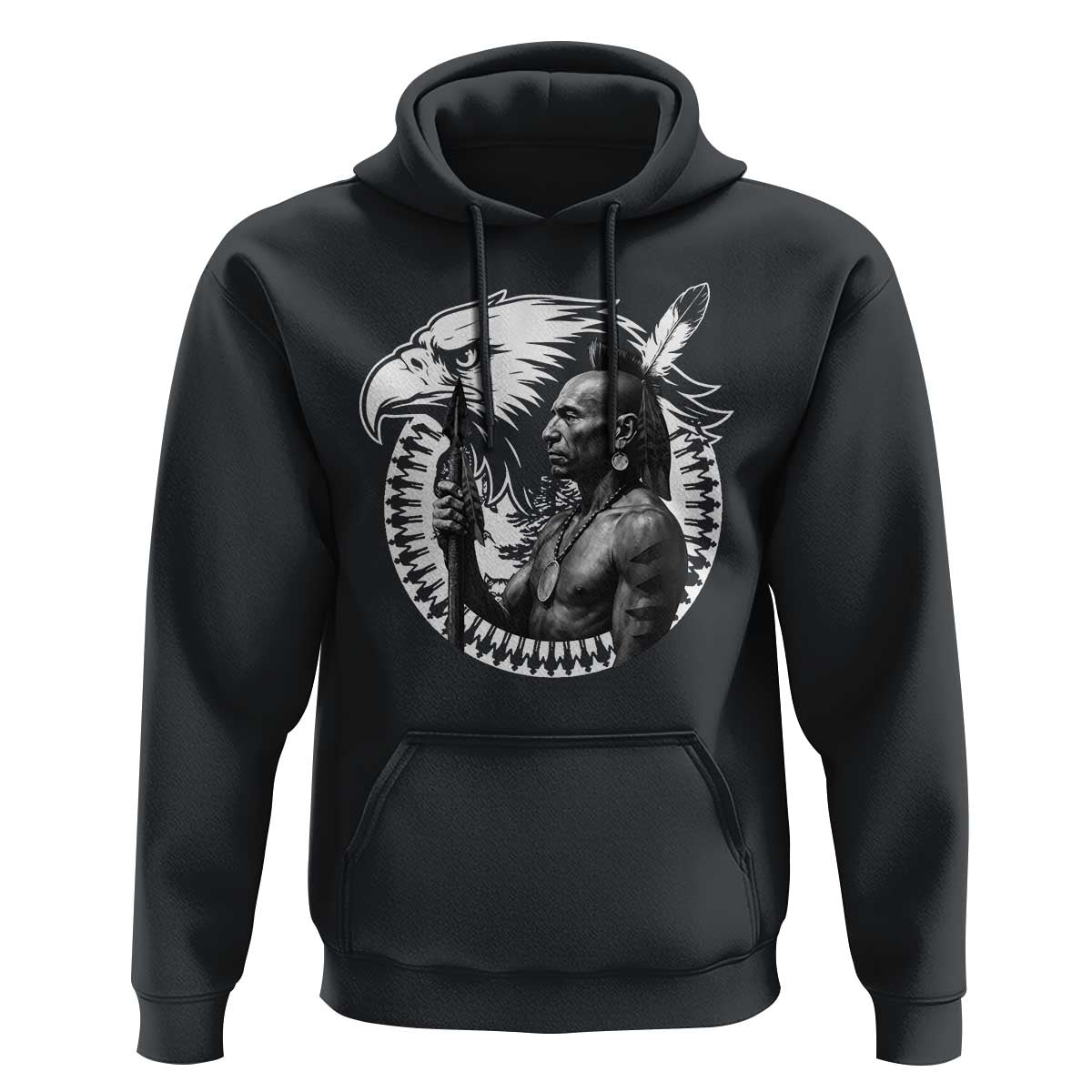Mohawk Warrior Tribe Hoodie Native American Haudenosaunee Pride Vintage Eagle - Wonder Print Shop