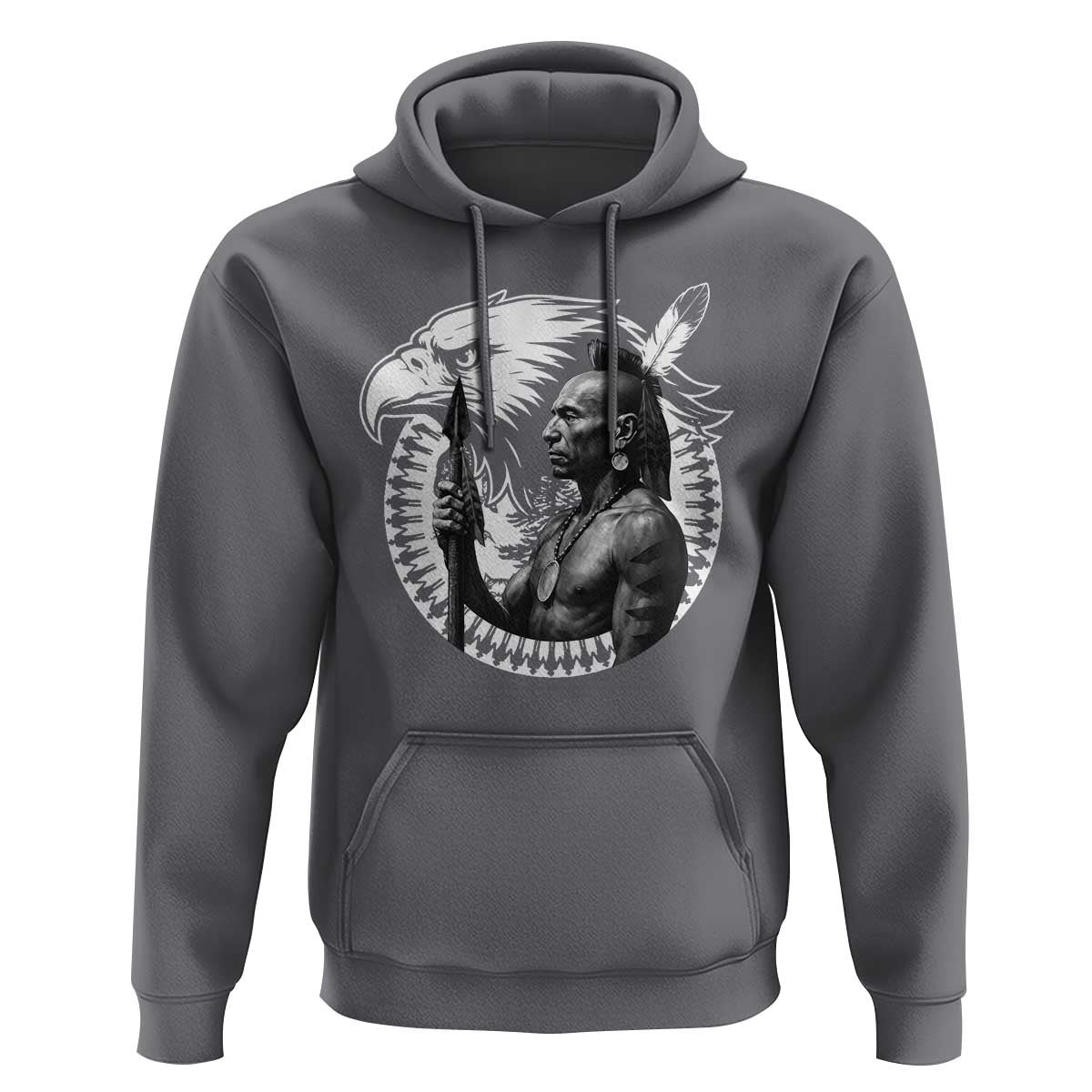 Mohawk Warrior Tribe Hoodie Native American Haudenosaunee Pride Vintage Eagle - Wonder Print Shop