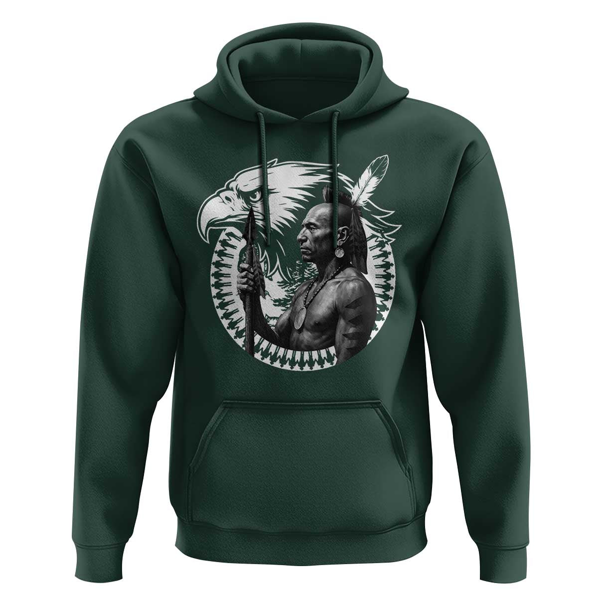 Mohawk Warrior Tribe Hoodie Native American Haudenosaunee Pride Vintage Eagle - Wonder Print Shop
