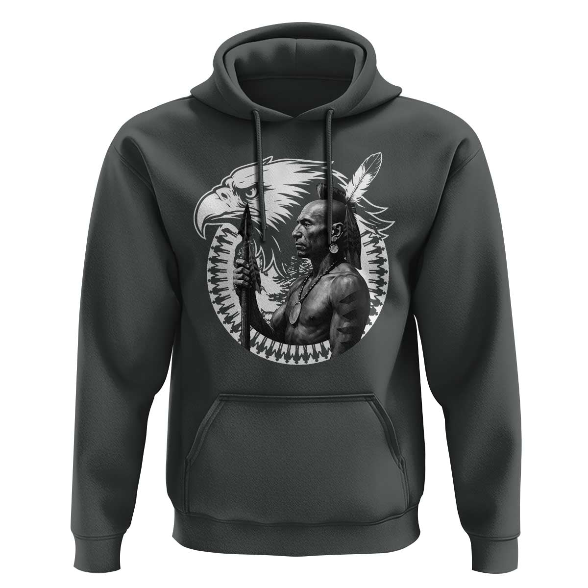 Mohawk Warrior Tribe Hoodie Native American Haudenosaunee Pride Vintage Eagle - Wonder Print Shop