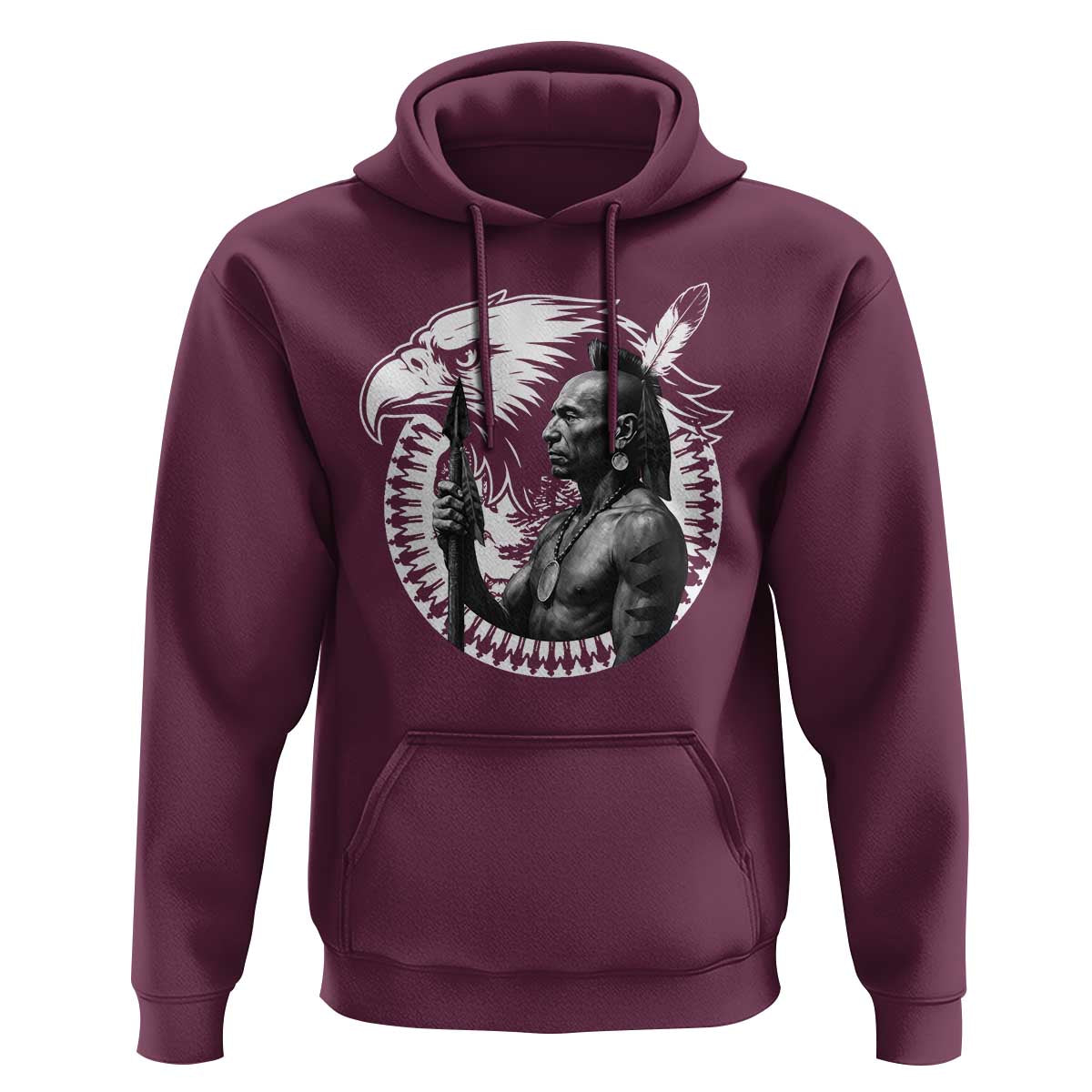 Mohawk Warrior Tribe Hoodie Native American Haudenosaunee Pride Vintage Eagle - Wonder Print Shop