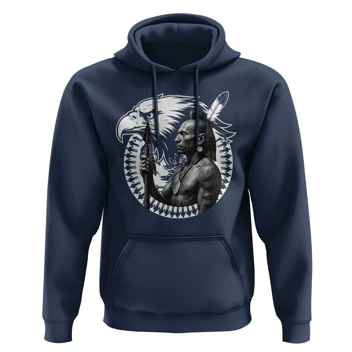 Mohawk Warrior Tribe Hoodie Native American Haudenosaunee Pride Vintage Eagle - Wonder Print Shop