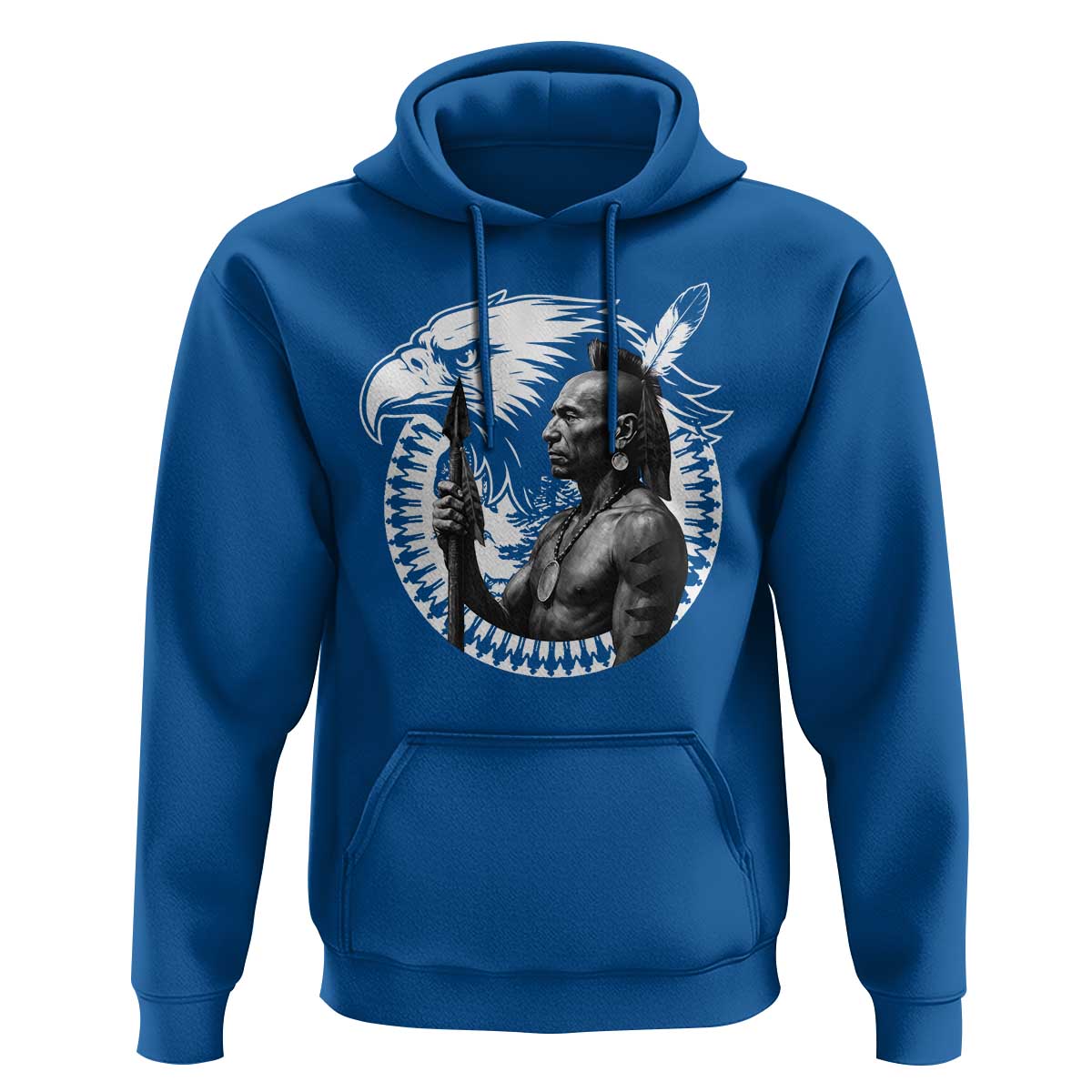 Mohawk Warrior Tribe Hoodie Native American Haudenosaunee Pride Vintage Eagle - Wonder Print Shop