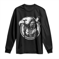 Mohawk Warrior Tribe Long Sleeve Shirt Native American Haudenosaunee Pride Vintage Eagle - Wonder Print Shop