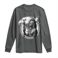 Mohawk Warrior Tribe Long Sleeve Shirt Native American Haudenosaunee Pride Vintage Eagle - Wonder Print Shop