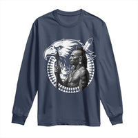 Mohawk Warrior Tribe Long Sleeve Shirt Native American Haudenosaunee Pride Vintage Eagle - Wonder Print Shop