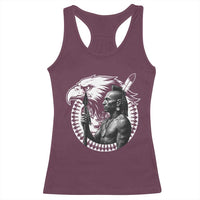 Mohawk Warrior Tribe Racerback Tank Top Native American Haudenosaunee Pride Vintage Eagle - Wonder Print Shop