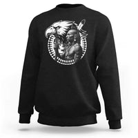 Mohawk Warrior Tribe Sweatshirt Native American Haudenosaunee Pride Vintage Eagle - Wonder Print Shop