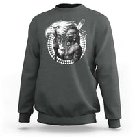 Mohawk Warrior Tribe Sweatshirt Native American Haudenosaunee Pride Vintage Eagle - Wonder Print Shop