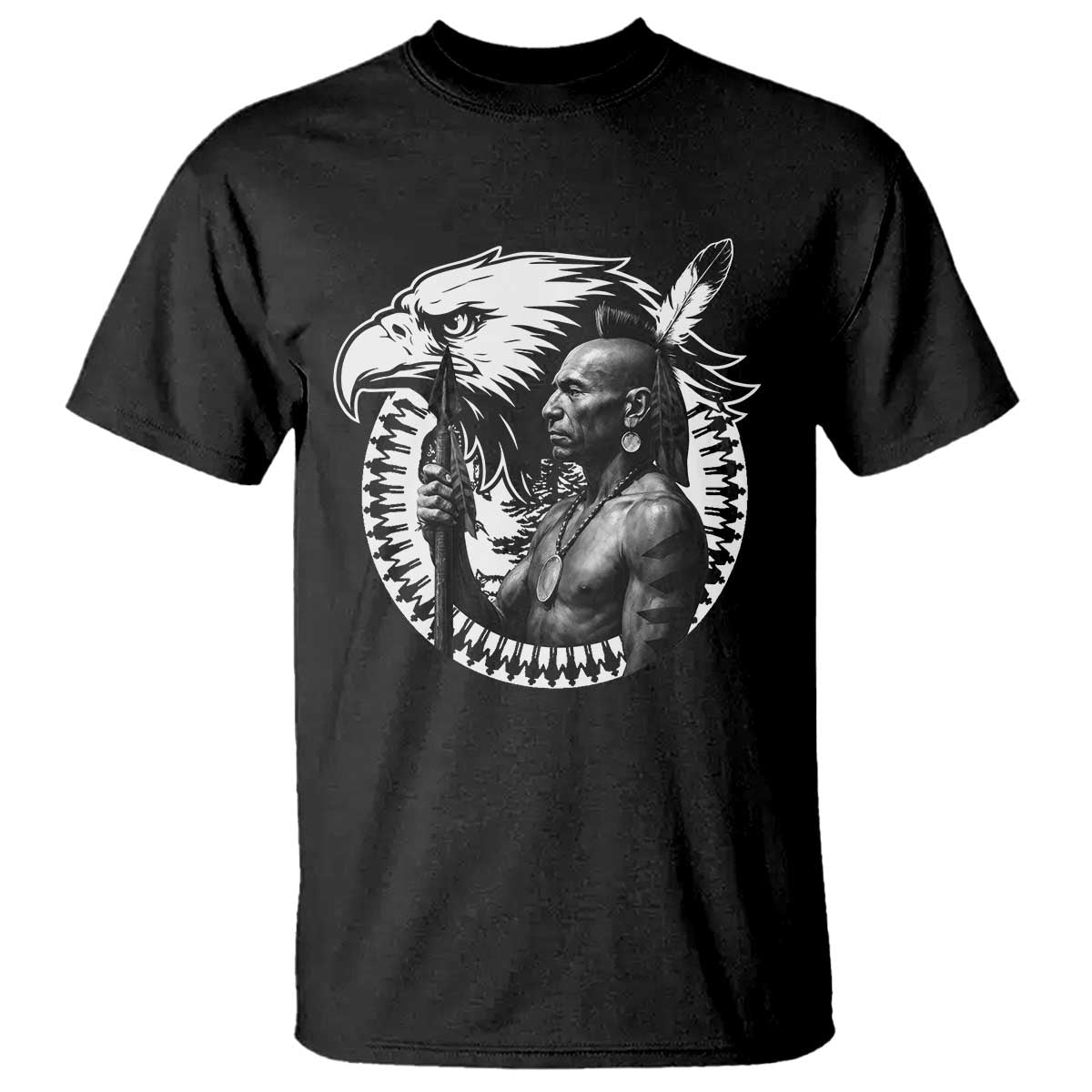 Mohawk Warrior Tribe T Shirt Native American Haudenosaunee Pride Vintage Eagle - Wonder Print Shop
