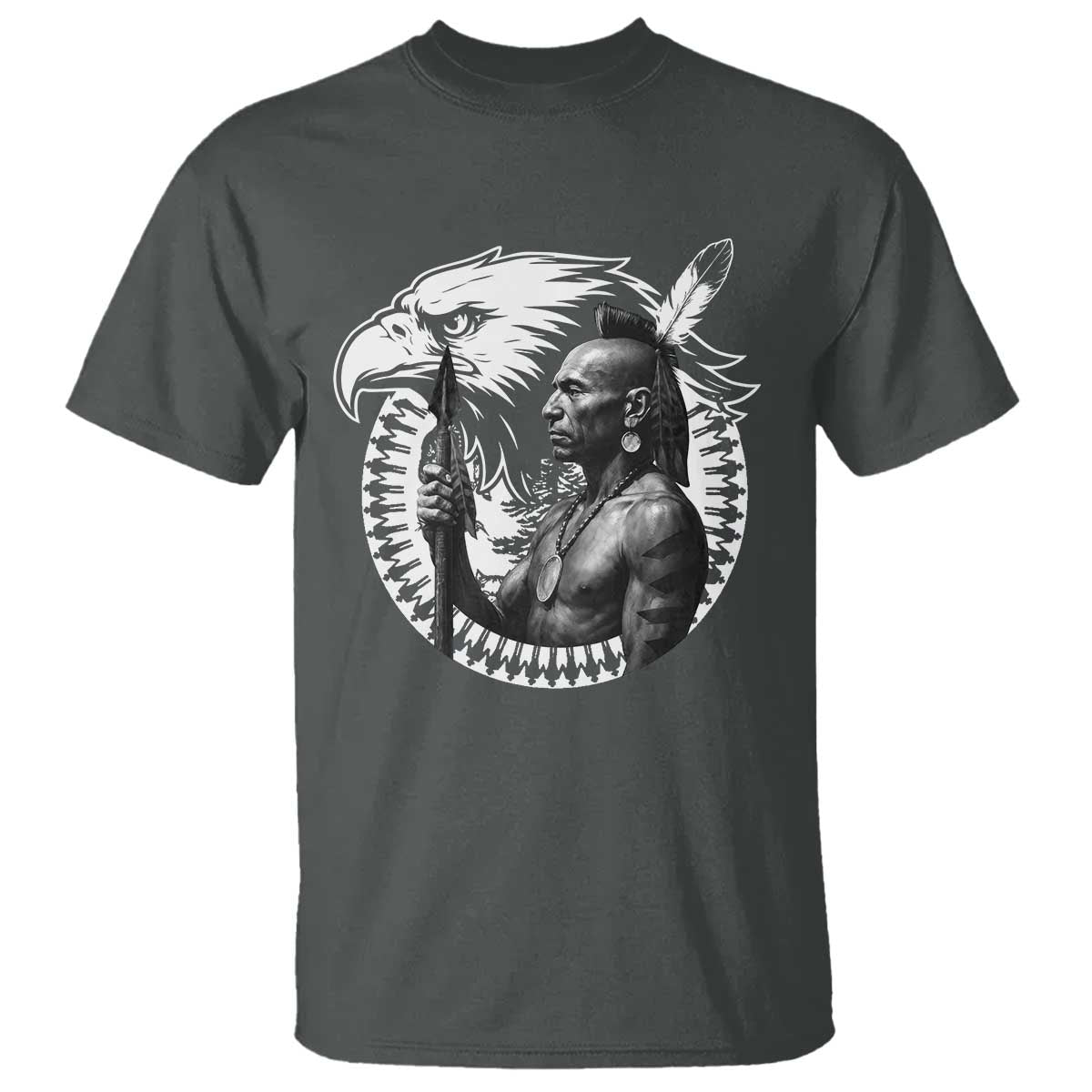 Mohawk Warrior Tribe T Shirt Native American Haudenosaunee Pride Vintage Eagle - Wonder Print Shop