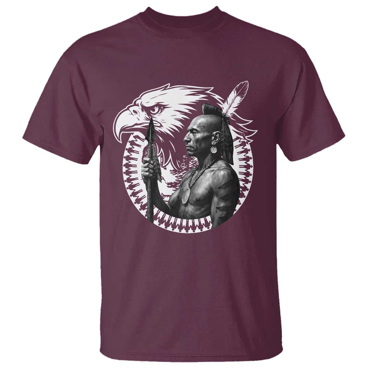 Mohawk Warrior Tribe T Shirt Native American Haudenosaunee Pride Vintage Eagle - Wonder Print Shop