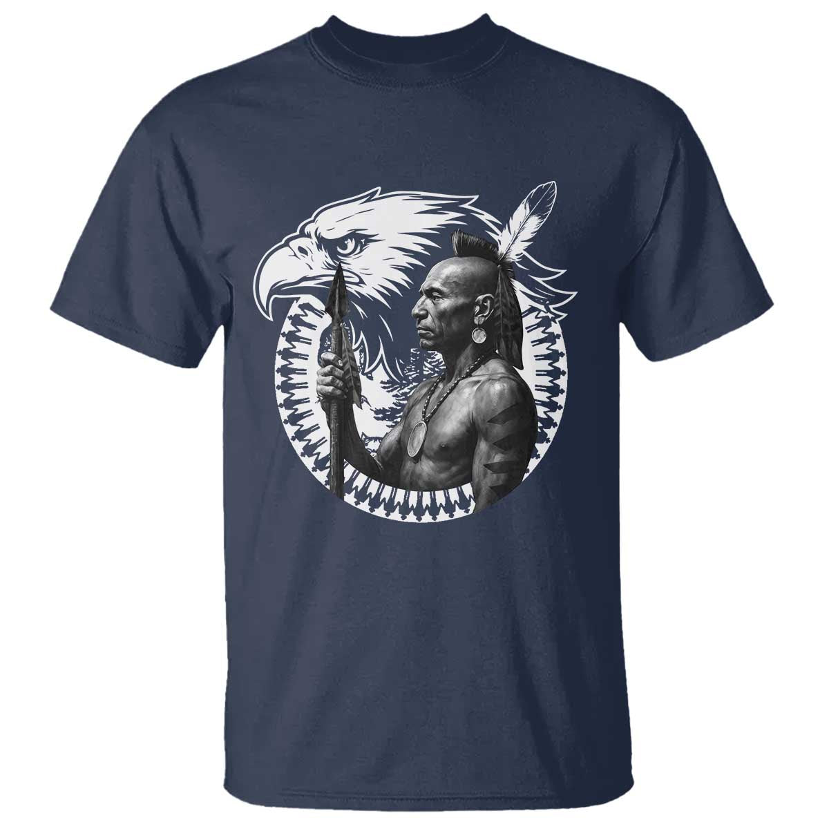 Mohawk Warrior Tribe T Shirt Native American Haudenosaunee Pride Vintage Eagle - Wonder Print Shop