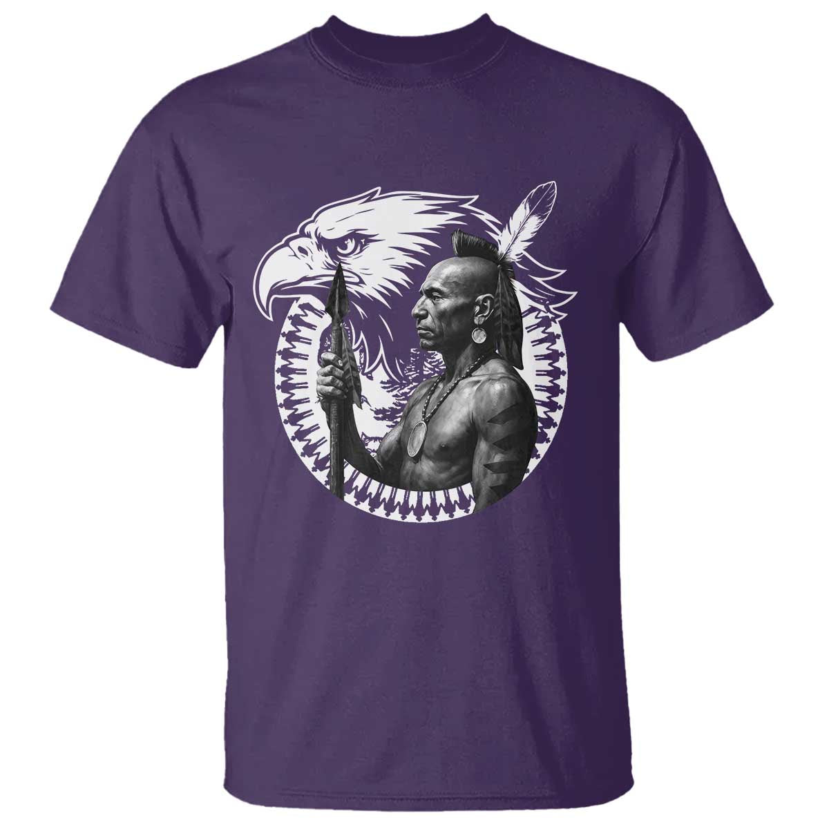 Mohawk Warrior Tribe T Shirt Native American Haudenosaunee Pride Vintage Eagle - Wonder Print Shop