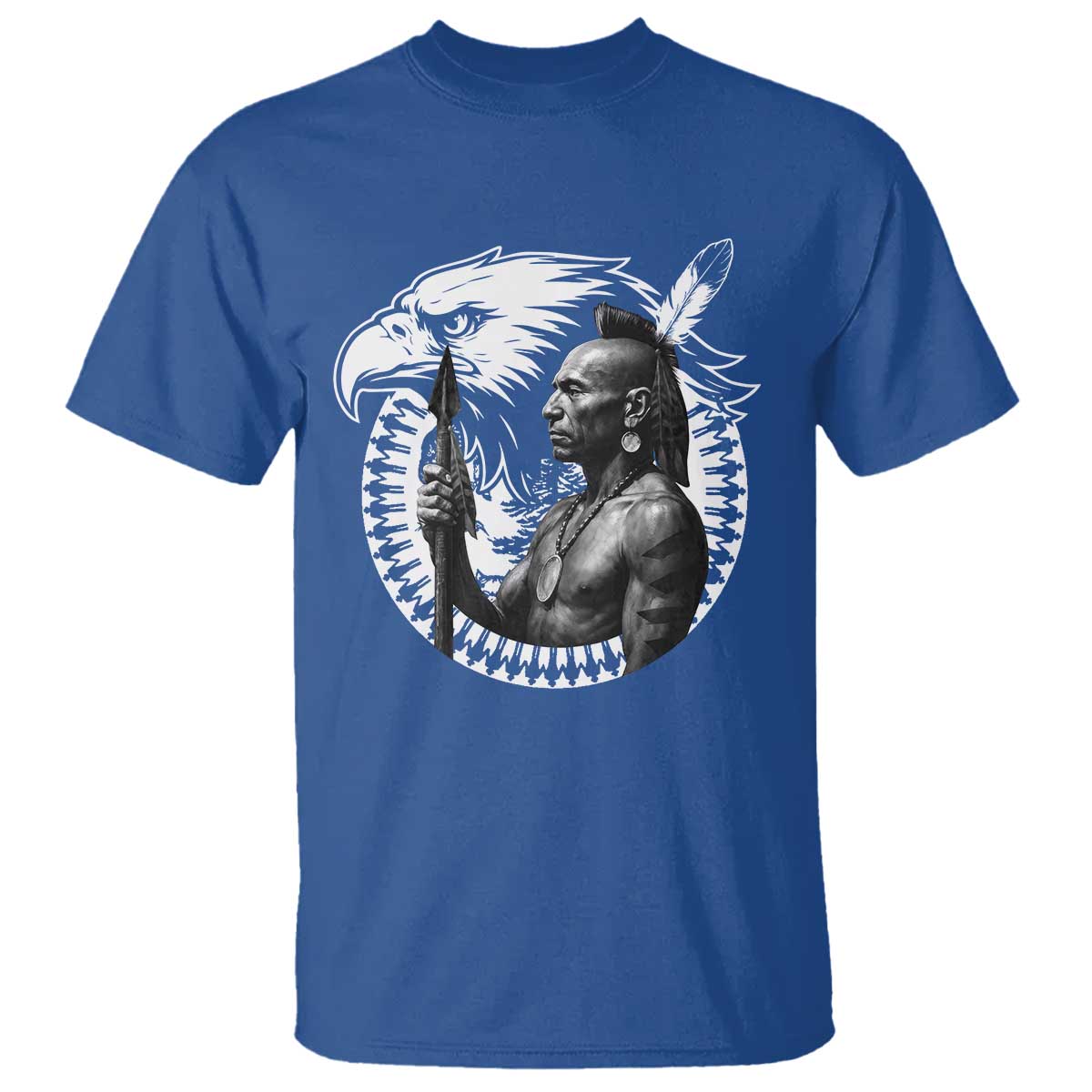 Mohawk Warrior Tribe T Shirt Native American Haudenosaunee Pride Vintage Eagle - Wonder Print Shop