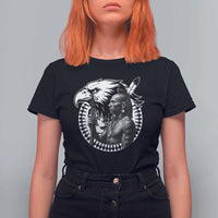 Mohawk Warrior Tribe T Shirt For Women Native American Haudenosaunee Pride Vintage Eagle - Wonder Print Shop