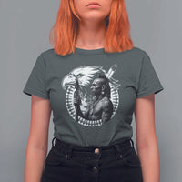 Mohawk Warrior Tribe T Shirt For Women Native American Haudenosaunee Pride Vintage Eagle - Wonder Print Shop