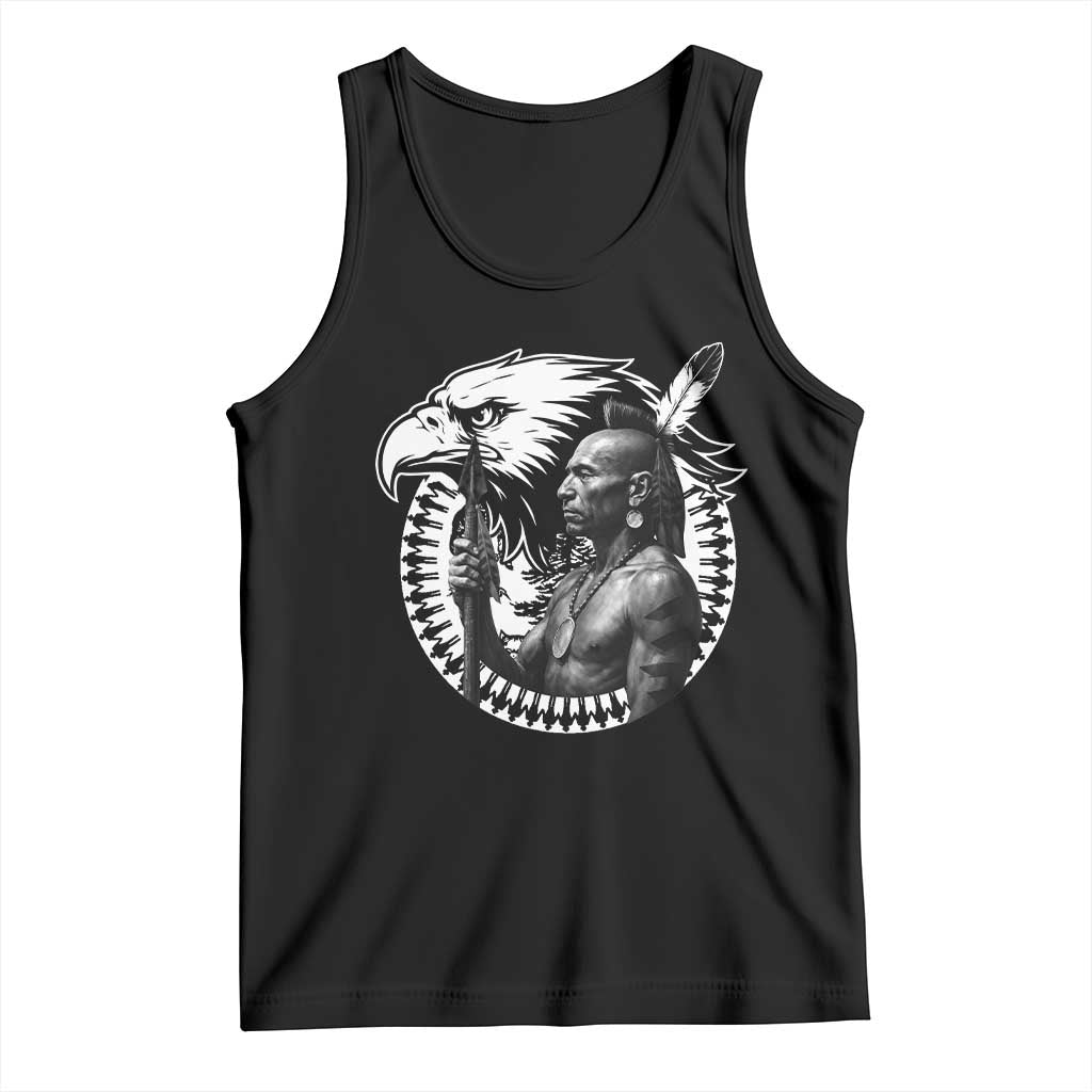Mohawk Warrior Tribe Tank Top Native American Haudenosaunee Pride Vintage Eagle - Wonder Print Shop
