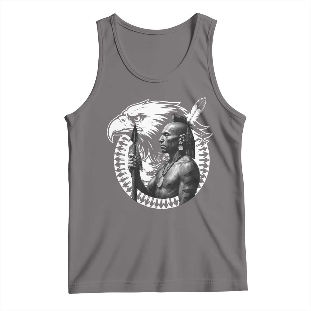 Mohawk Warrior Tribe Tank Top Native American Haudenosaunee Pride Vintage Eagle - Wonder Print Shop