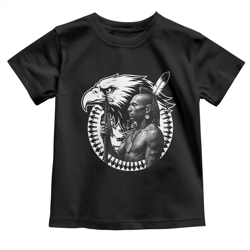 Mohawk Warrior Tribe Toddler T Shirt Native American Haudenosaunee Pride Vintage Eagle - Wonder Print Shop