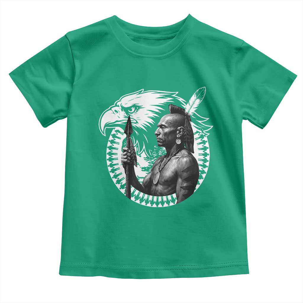 Mohawk Warrior Tribe Toddler T Shirt Native American Haudenosaunee Pride Vintage Eagle - Wonder Print Shop