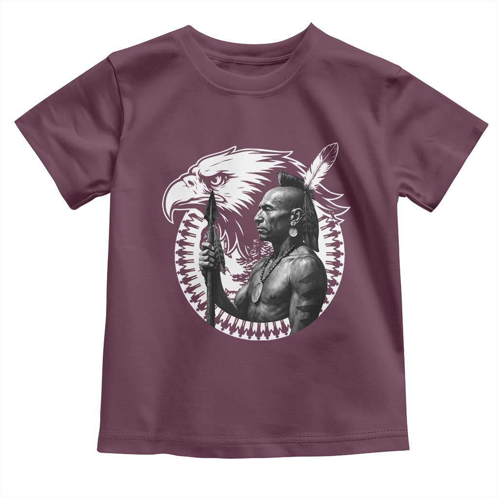 Mohawk Warrior Tribe Toddler T Shirt Native American Haudenosaunee Pride Vintage Eagle - Wonder Print Shop