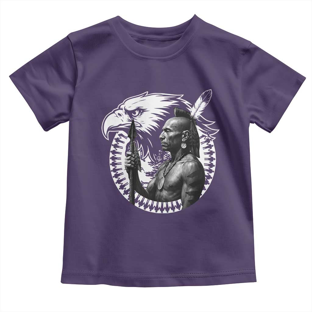 Mohawk Warrior Tribe Toddler T Shirt Native American Haudenosaunee Pride Vintage Eagle - Wonder Print Shop