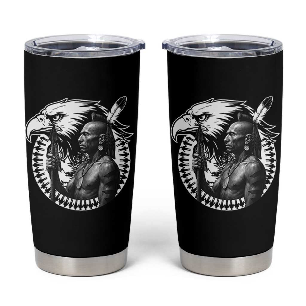 Mohawk Warrior Tribe Tumbler Cup Native American Haudenosaunee Pride Vintage Eagle - Wonder Print Shop