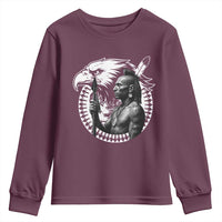 Mohawk Warrior Tribe Youth Sweatshirt Native American Haudenosaunee Pride Vintage Eagle - Wonder Print Shop