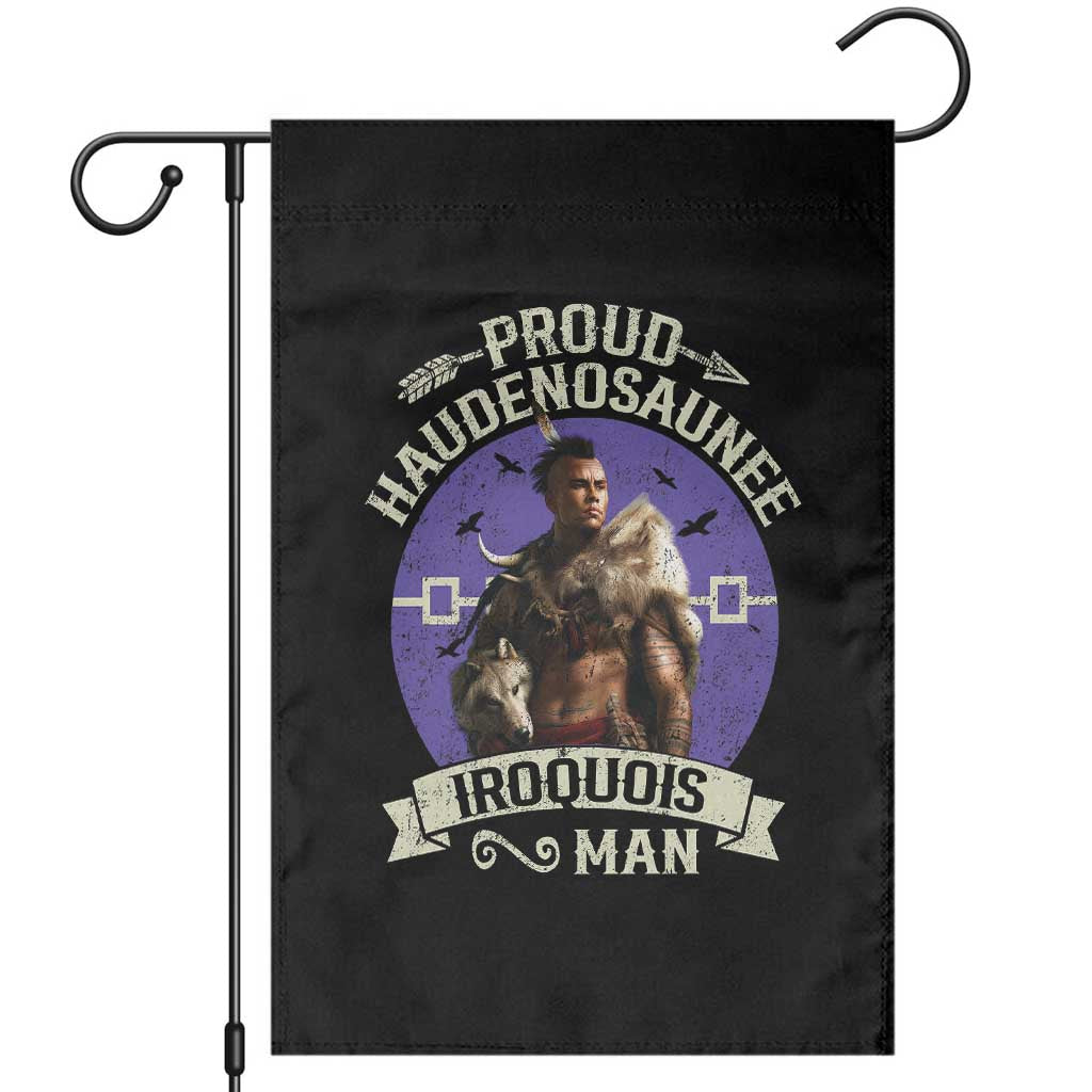 Proud Haudenosaunee Iroquois Man Garden Flag Mohawk Tribe Native American - Wonder Print Shop