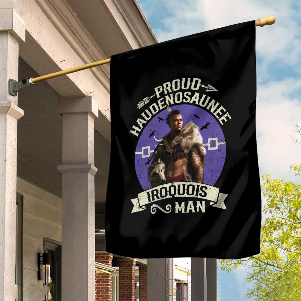 Proud Haudenosaunee Iroquois Man Garden Flag Mohawk Tribe Native American - Wonder Print Shop