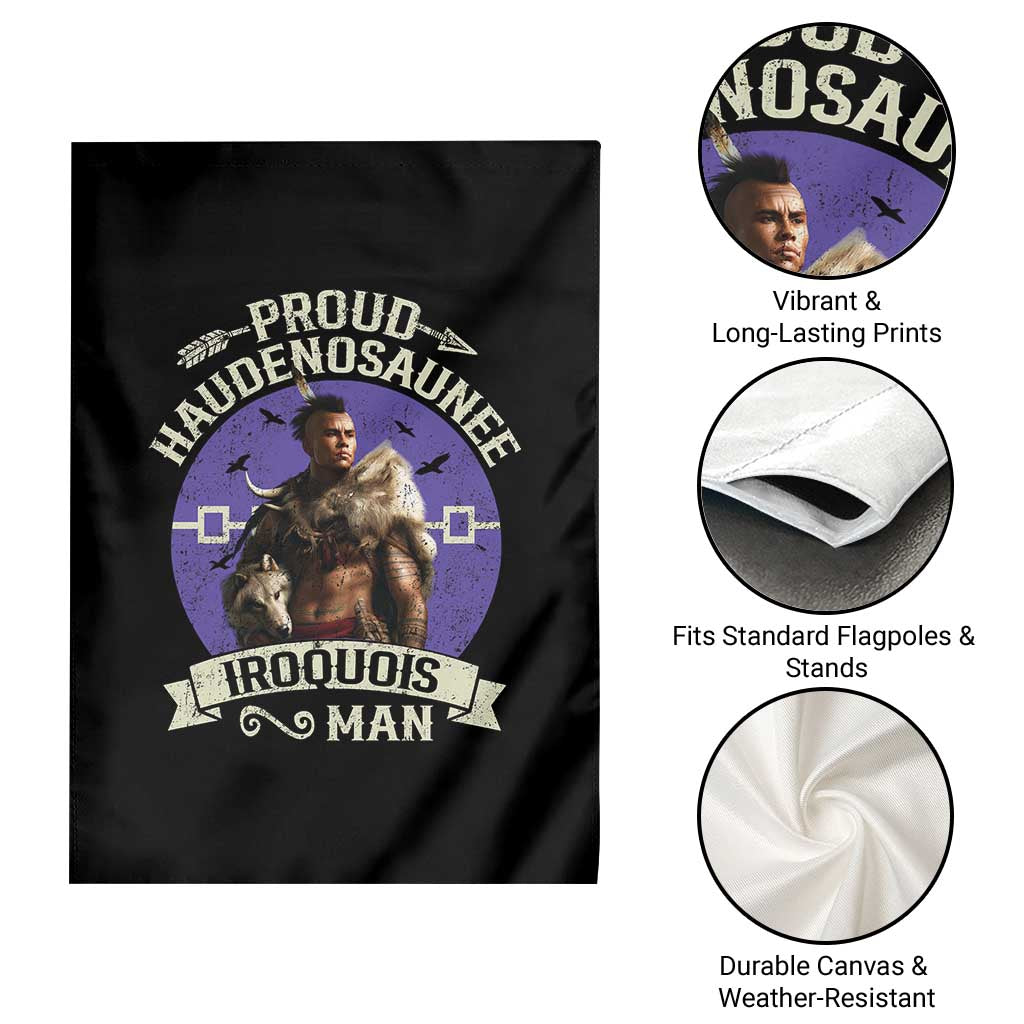 Proud Haudenosaunee Iroquois Man Garden Flag Mohawk Tribe Native American - Wonder Print Shop