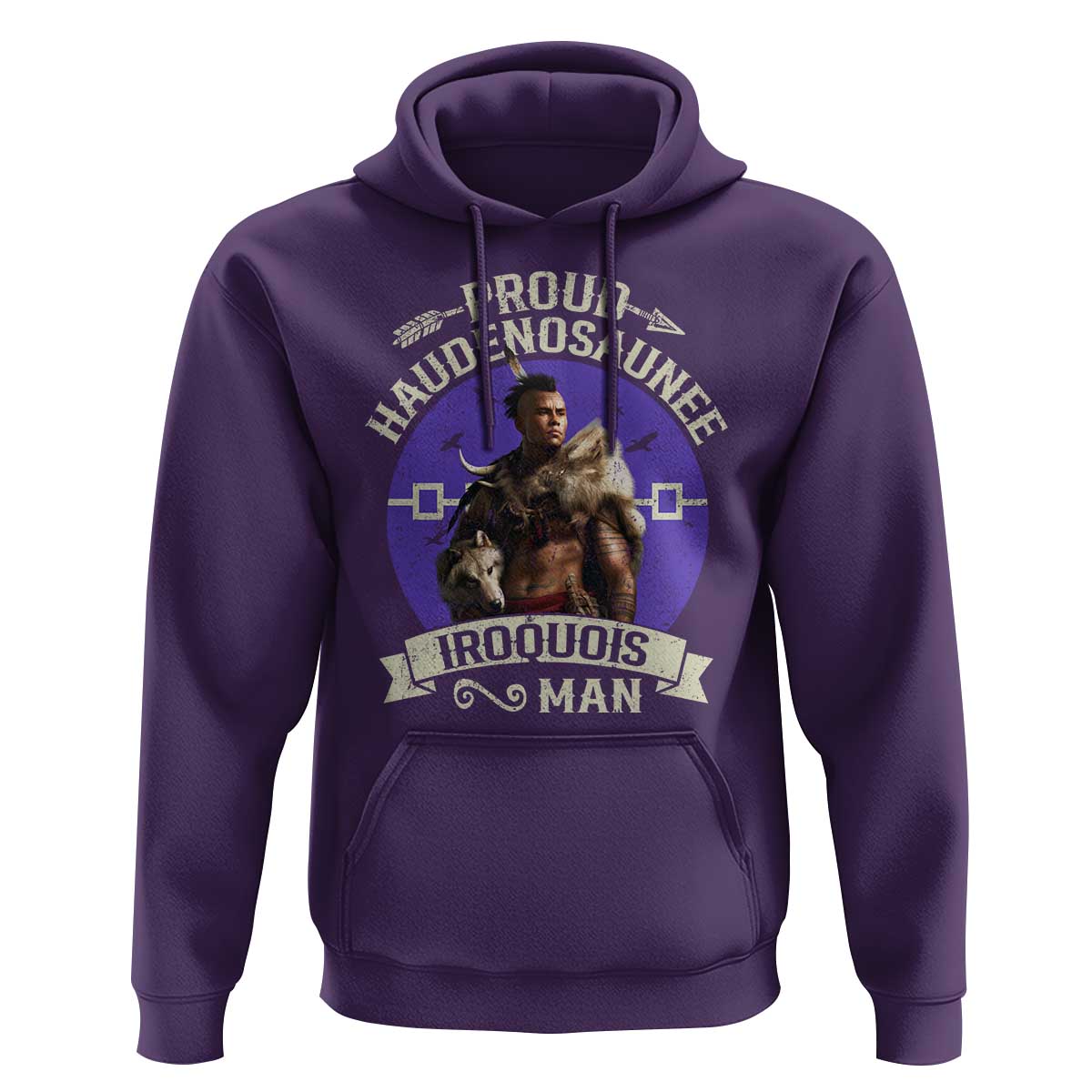 Proud Haudenosaunee Iroquois Man Hoodie Mohawk Tribe Native American - Wonder Print Shop
